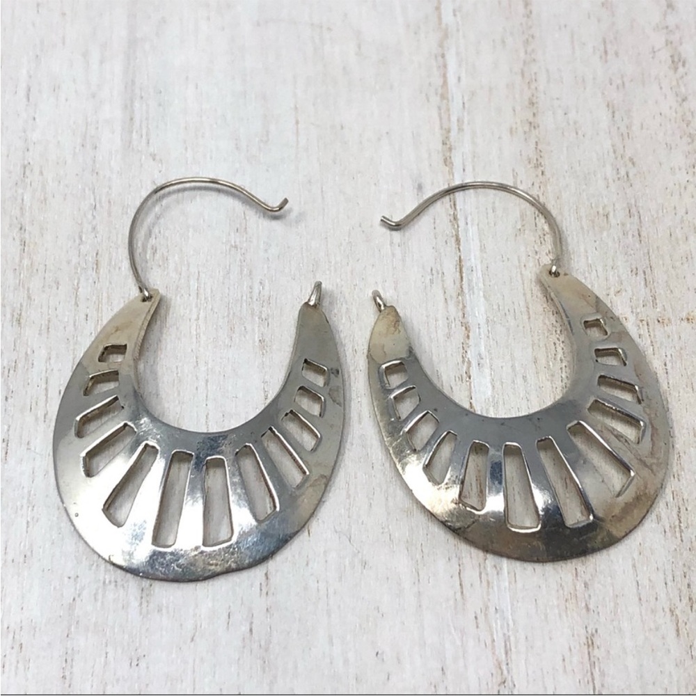 TAXCO sterling silver tribal style earrings, 15.2g